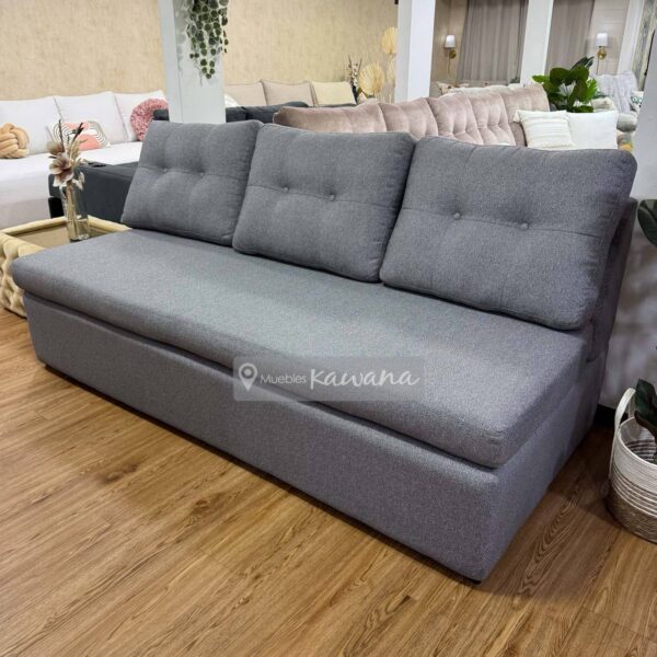 Sofá cama queen americano lineal sin brazos en lino gris medio 2,1m
