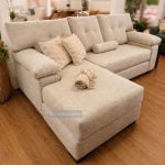 Sillón en L extra confortable personalizado en lino beige premium 2,5m