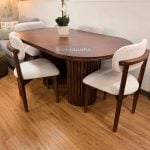 Juego de comedor en madera cenízaro moderno de 4 sillas