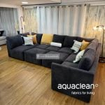 Sillón modular seccional pet friendly aquaclean marina 117 gris oscuro extra confortable 3,5m