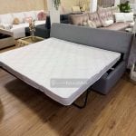 Sofá cama queen americano lineal sin brazos en lino gris medio 2,1m