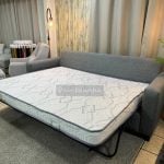 Sofá cama queen americano plegable lineal en lino con brazos 2,4m